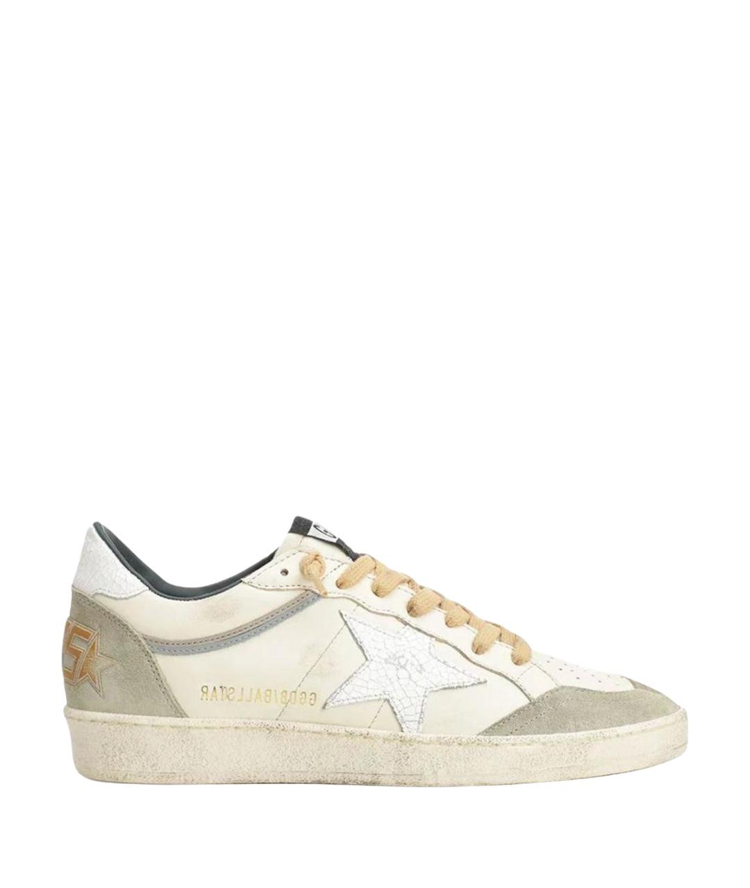 GOLDEN GOOSE Бежевые кожаные низкие кроссовки / кеды, фото 1