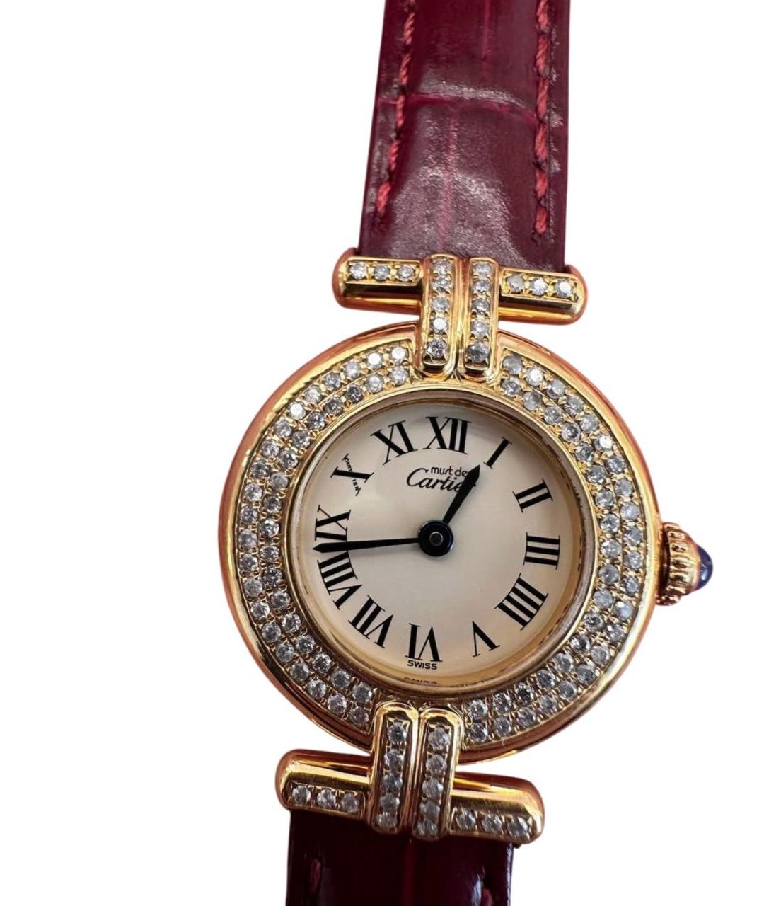 CARTIER Бордовые часы, фото 5