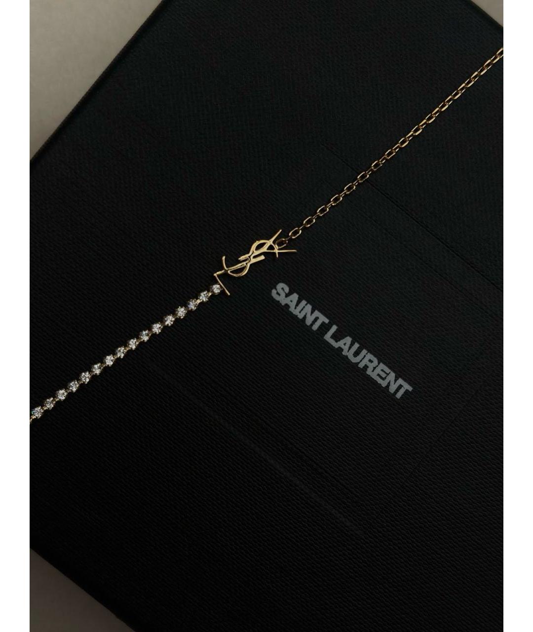 SAINT LAURENT Золотой латунный браслет, фото 6