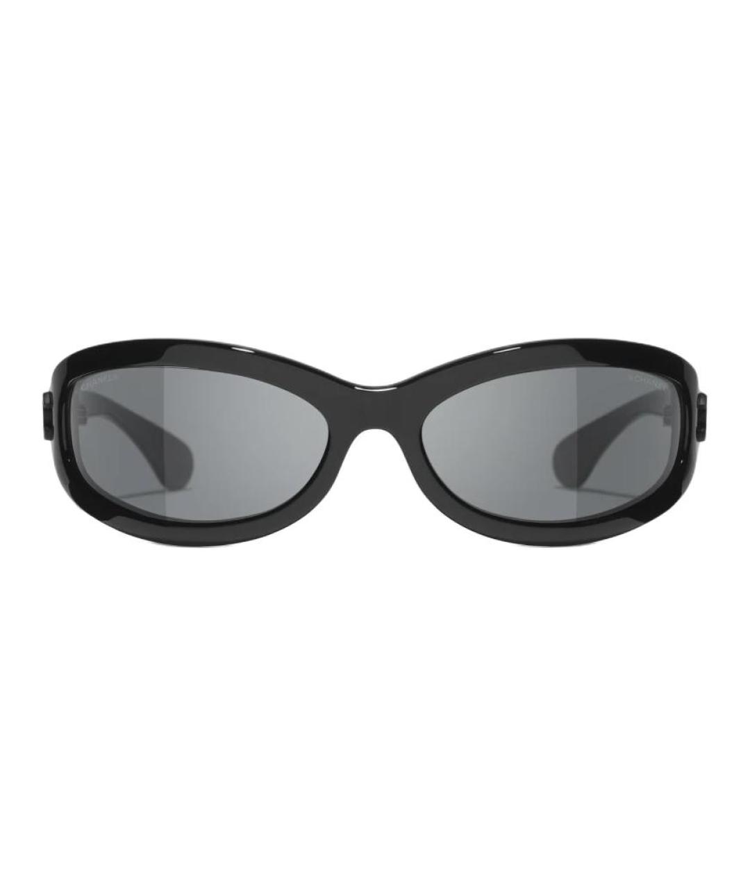 CHANEL Черные пластиковые солнцезащитные очки, фото 1
