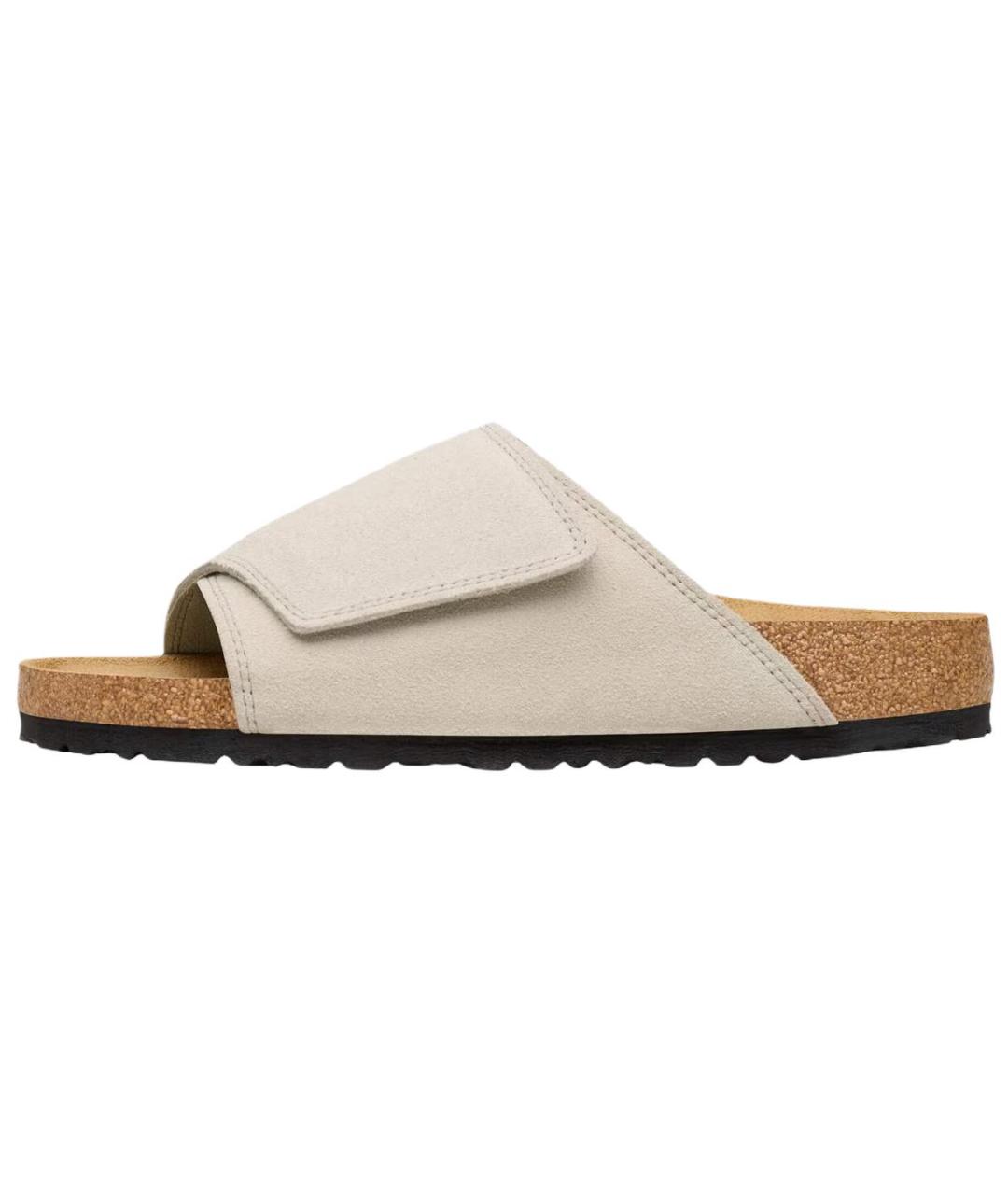 BIRKENSTOCK Бежевые замшевые шлепанцы, фото 2