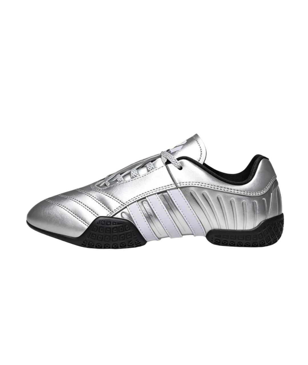 ADIDAS Серебряные кожаные кроссовки, фото 4