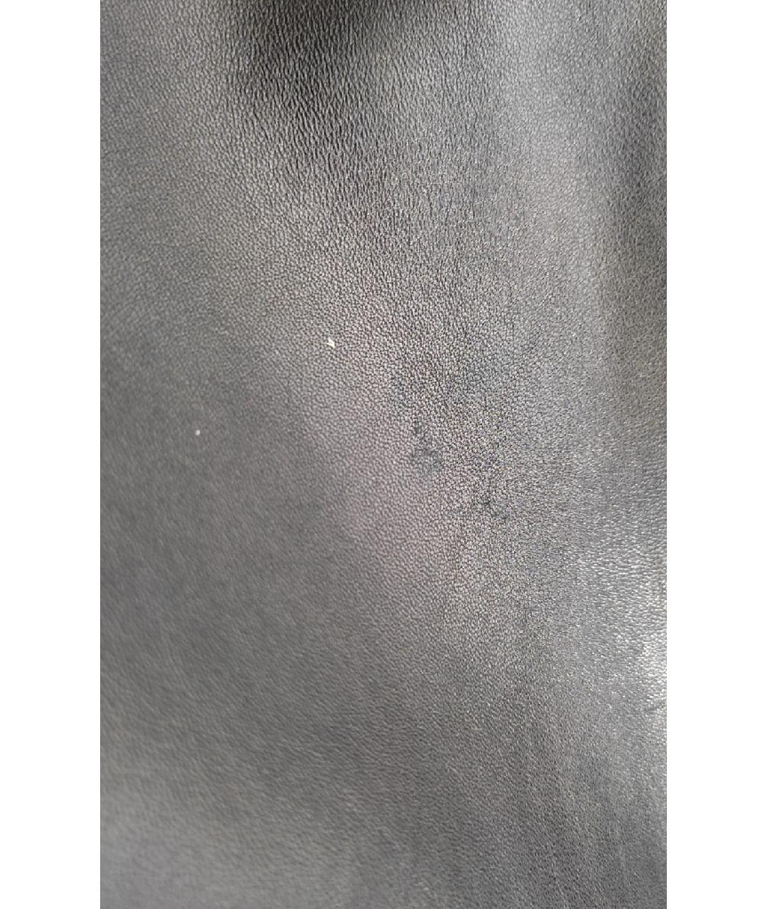 DOLCE&GABBANA Черная кожаная юбка миди, фото 8