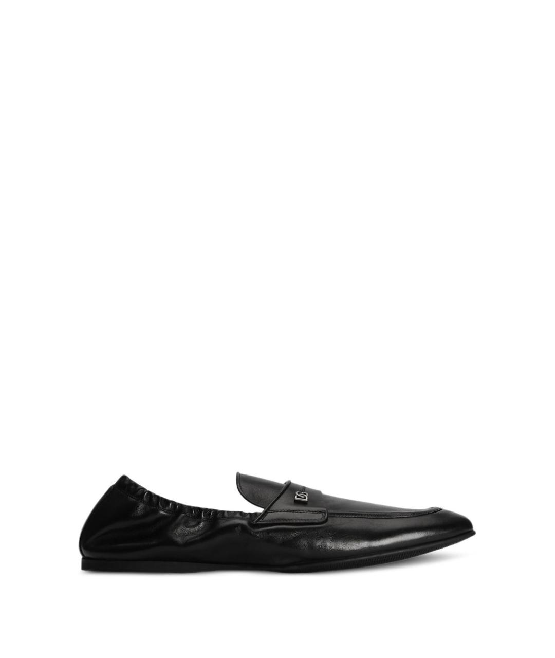 DOLCE&GABBANA Черные кожаные лоферы, фото 1