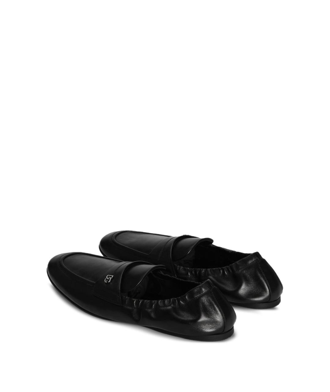 DOLCE&GABBANA Черные кожаные лоферы, фото 3