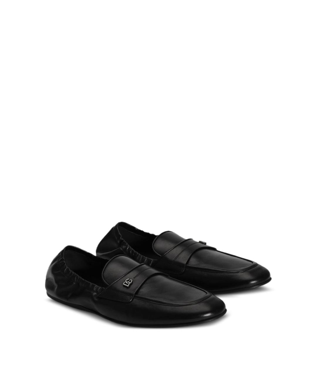 DOLCE&GABBANA Черные кожаные лоферы, фото 2