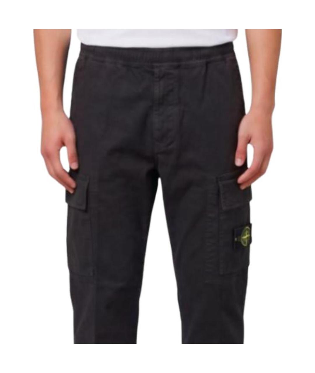 STONE ISLAND Черные брюки чинос, фото 5