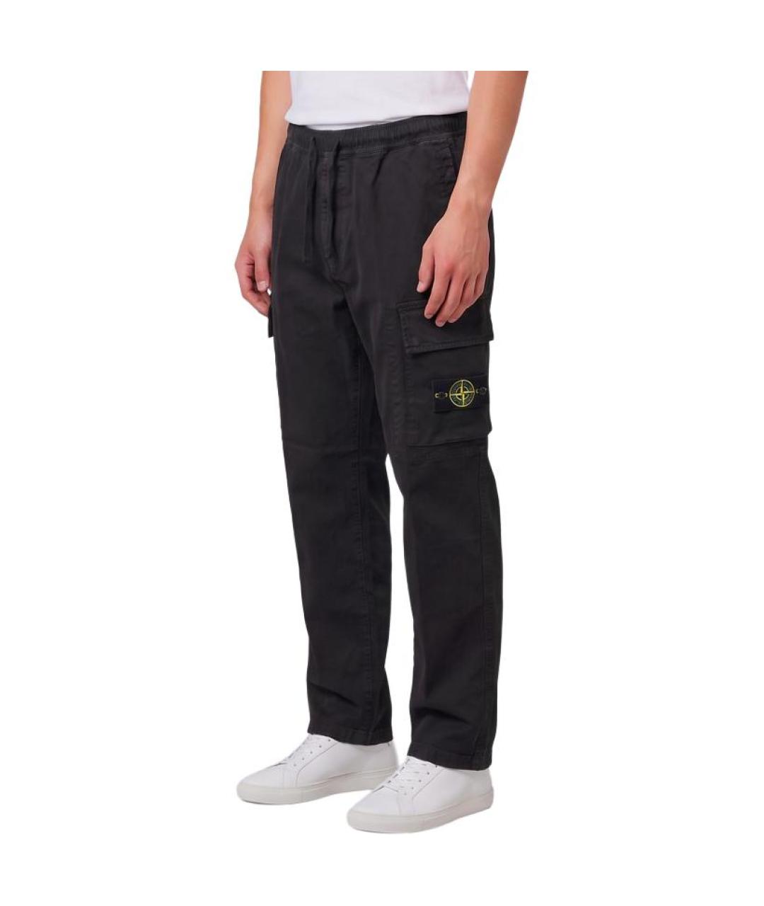 STONE ISLAND Черные брюки чинос, фото 3