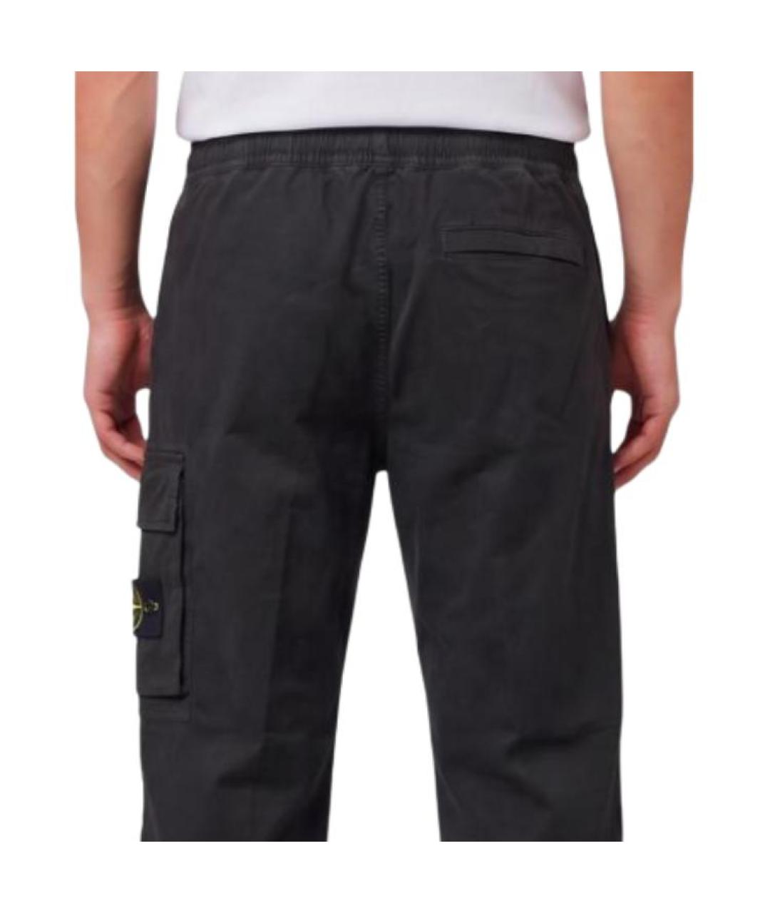 STONE ISLAND Черные брюки чинос, фото 4
