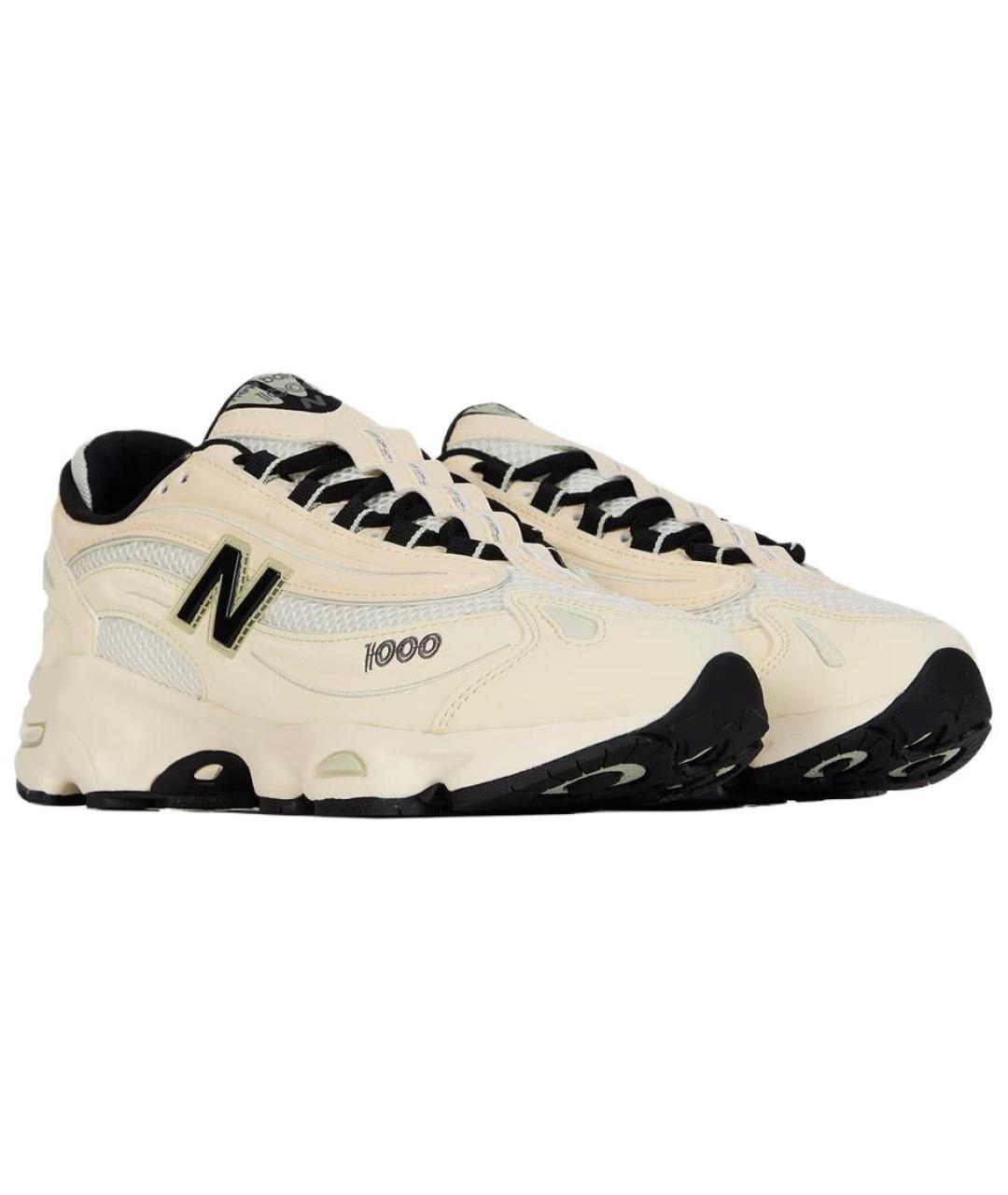 NEW BALANCE Бежевые кожаные низкие кроссовки / кеды, фото 3