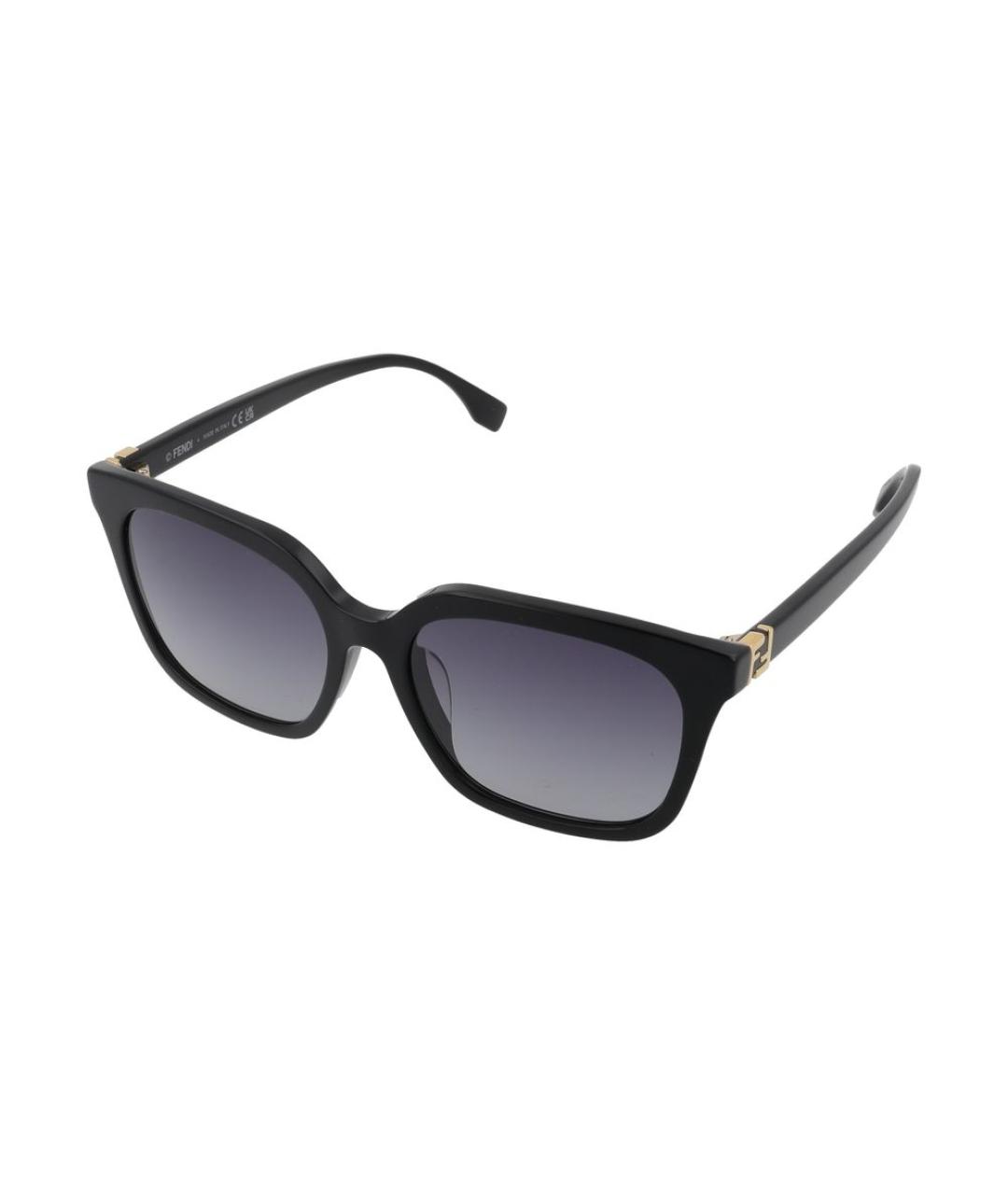 FENDI Черные пластиковые солнцезащитные очки, фото 2