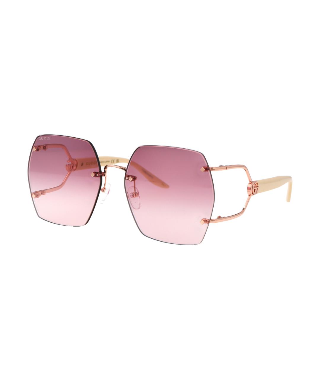 GUCCI Золотые металлические солнцезащитные очки, фото 2