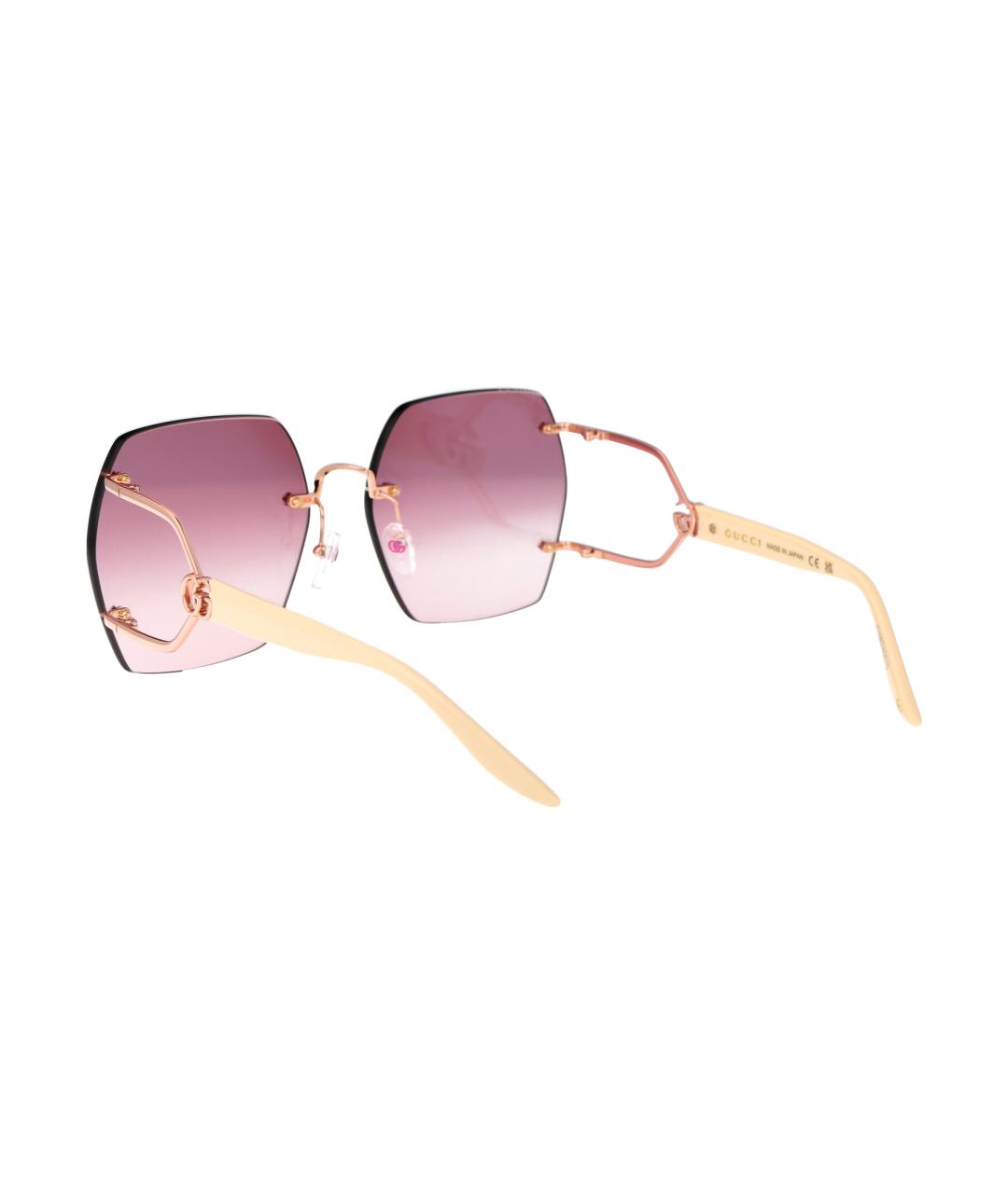 GUCCI Золотые металлические солнцезащитные очки, фото 4