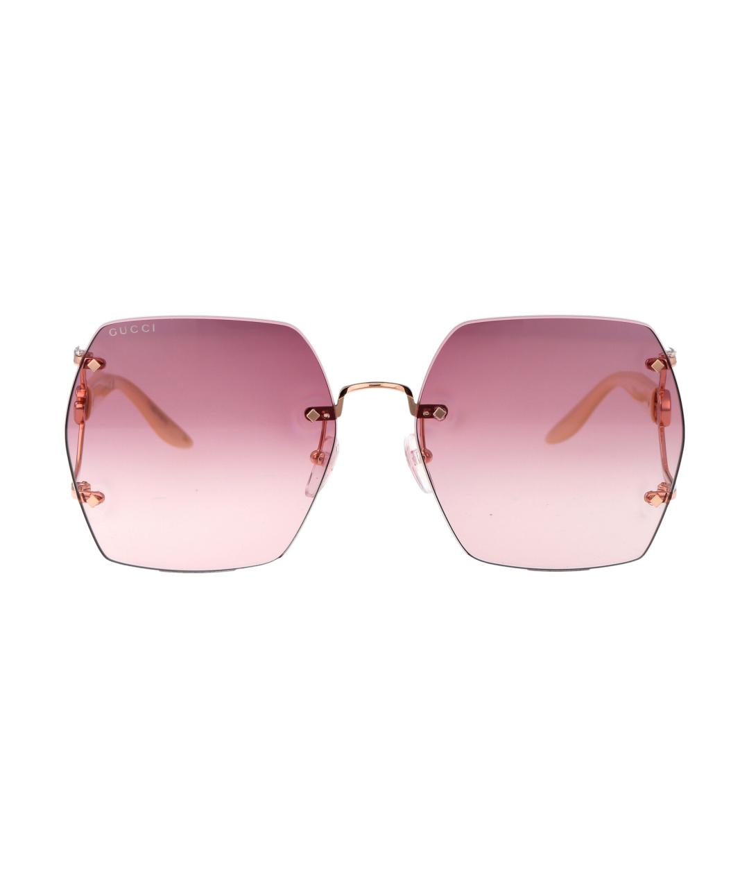 GUCCI Золотые металлические солнцезащитные очки, фото 1