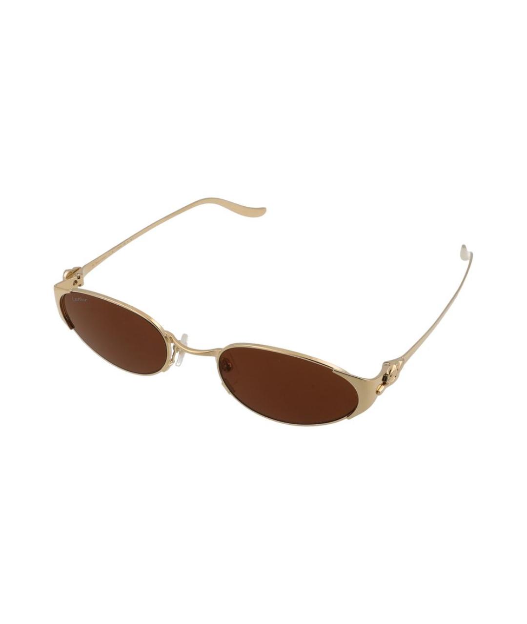CARTIER Золотые металлические солнцезащитные очки, фото 2