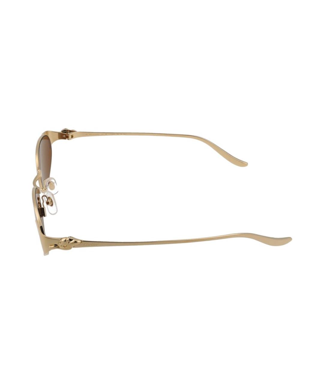 CARTIER Золотые металлические солнцезащитные очки, фото 3