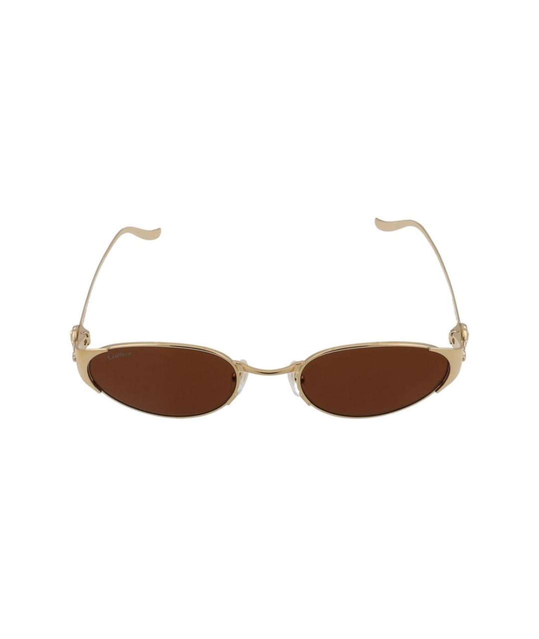 CARTIER Золотые металлические солнцезащитные очки, фото 1