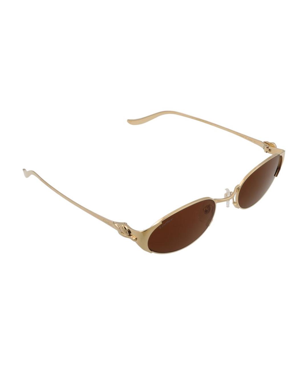 CARTIER Золотые металлические солнцезащитные очки, фото 4