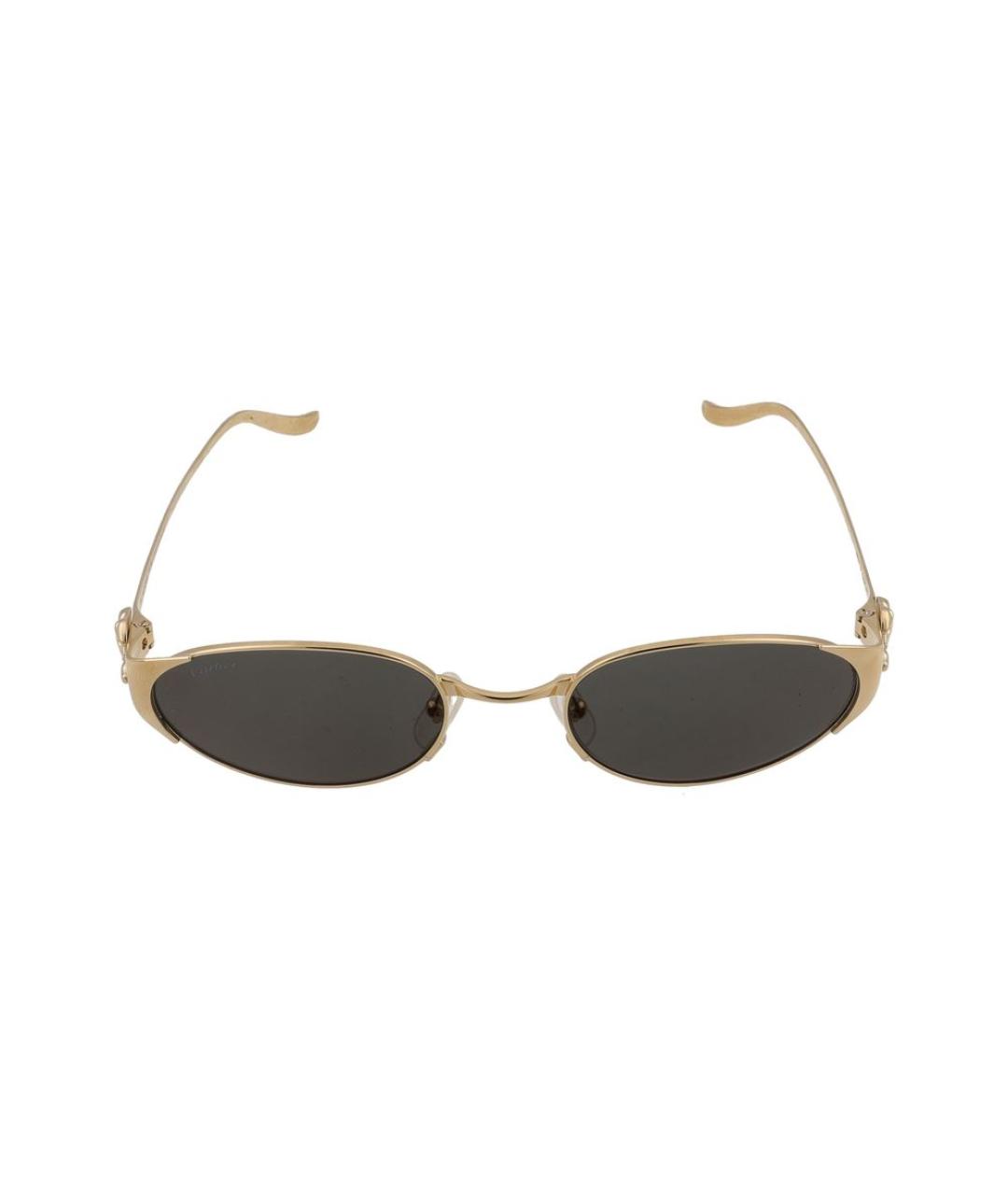 CARTIER Золотые металлические солнцезащитные очки, фото 1