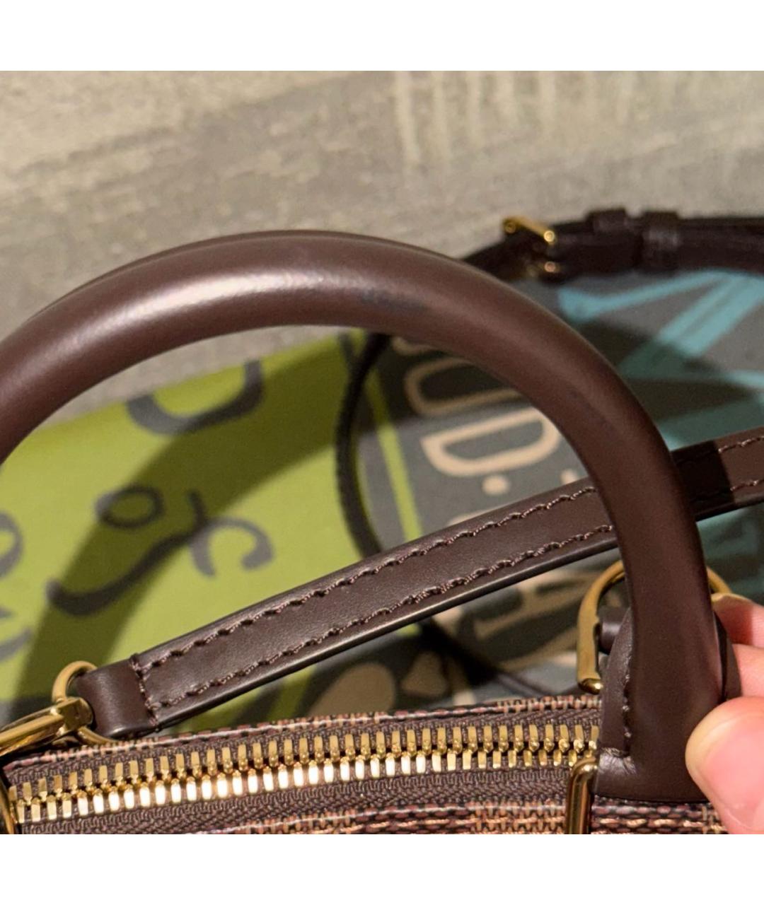 LOUIS VUITTON Коричневая сумка через плечо из канвы, фото 5
