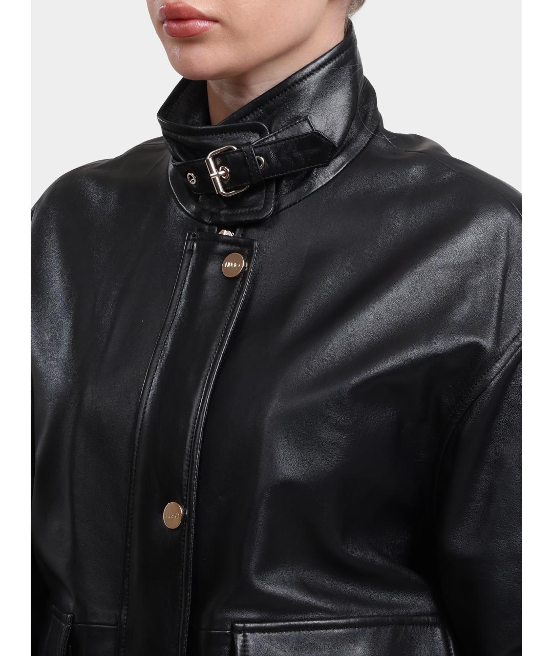 LIU JO Черная кожаная куртка, фото 5