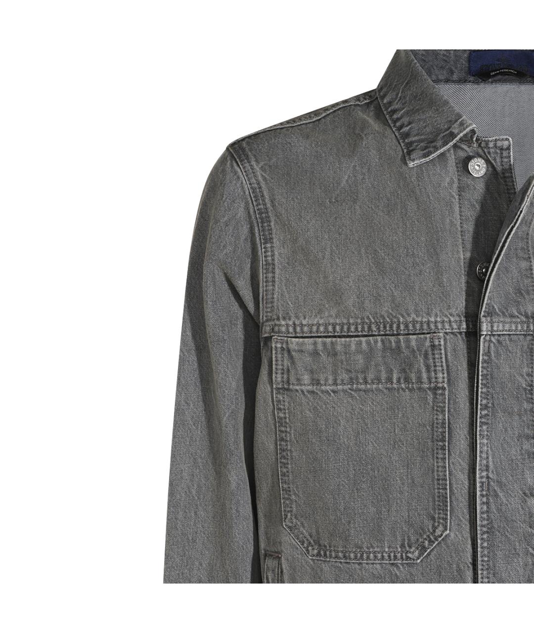 STONE ISLAND Серая хлопковая куртка, фото 3