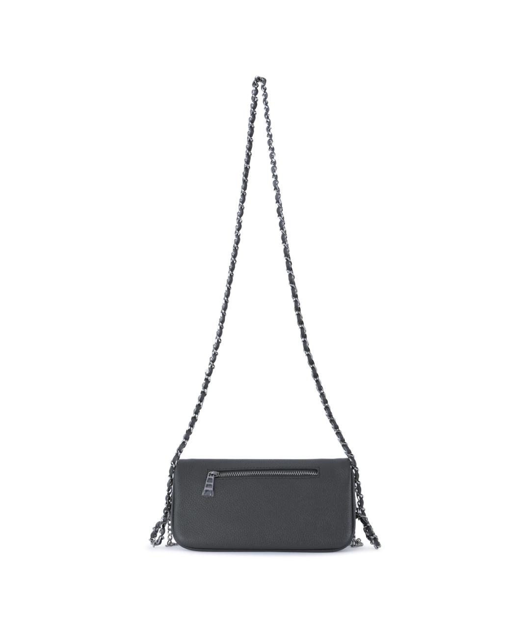 ZADIG & VOLTAIRE Черная кожаная сумка через плечо, фото 3