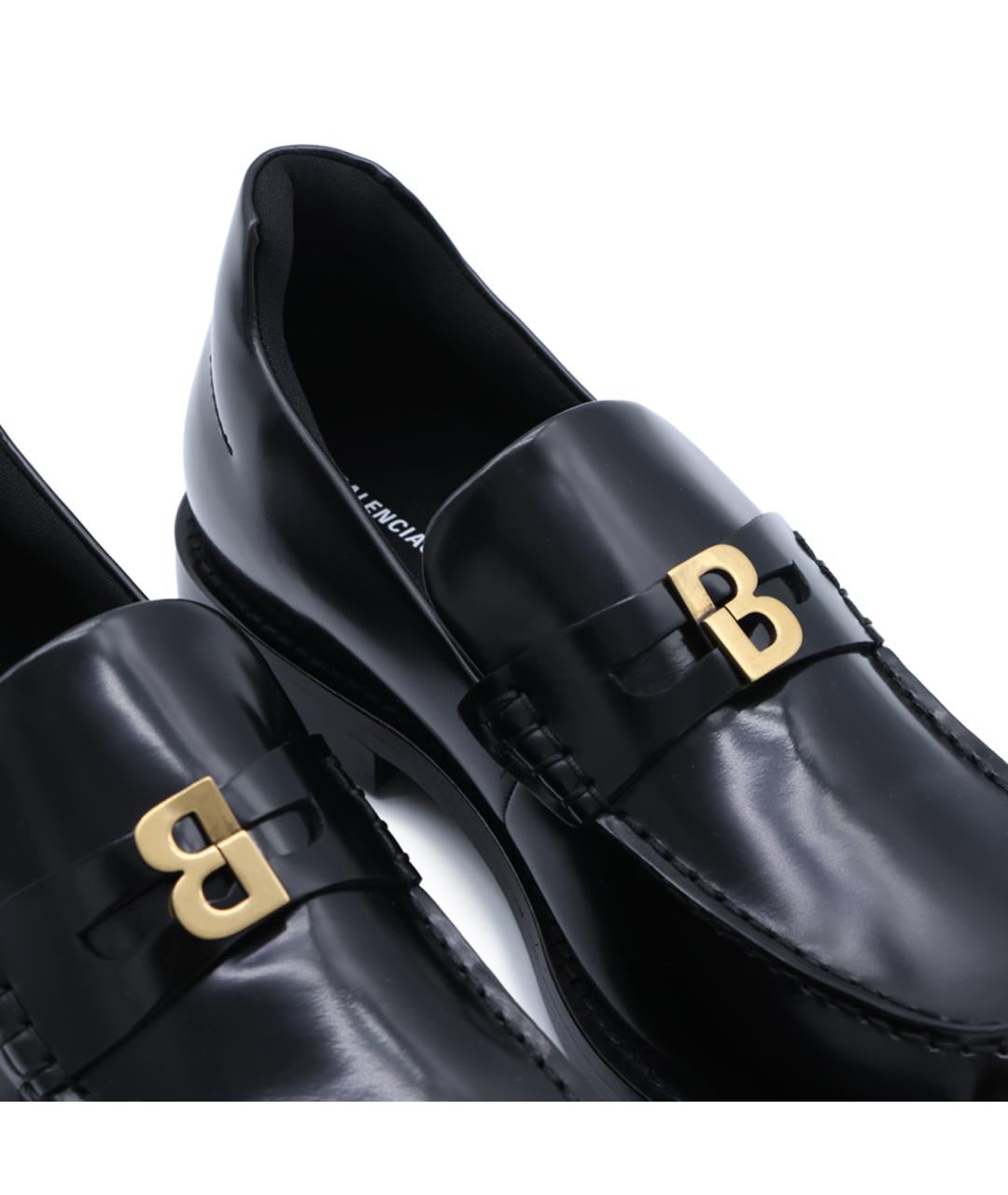 BALENCIAGA Черные кожаные лоферы, фото 4