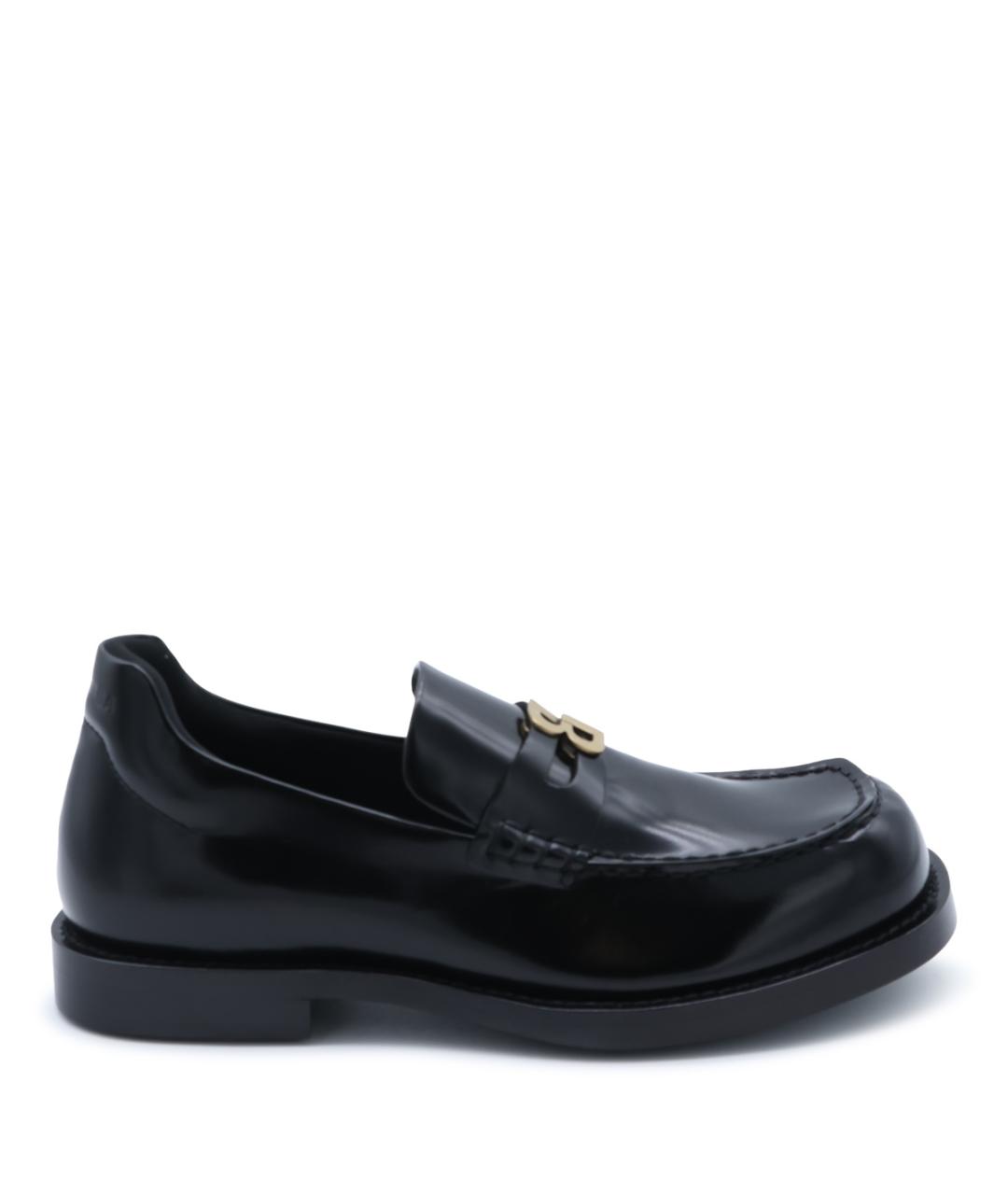 BALENCIAGA Черные кожаные лоферы, фото 1