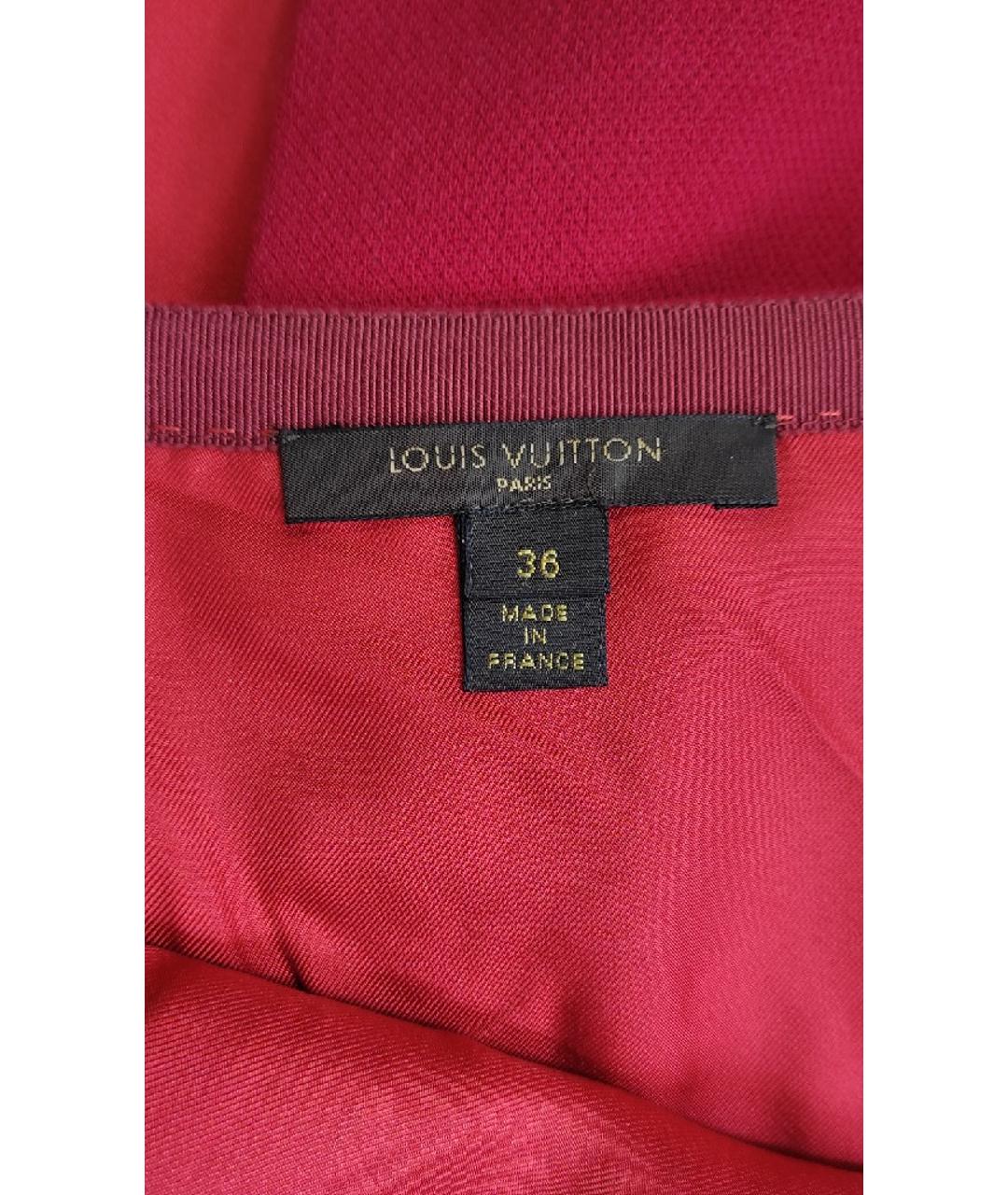 LOUIS VUITTON PRE-OWNED Красная шерстяная юбка миди, фото 4