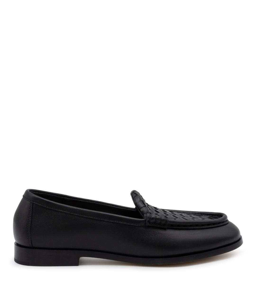 BOTTEGA VENETA Черные кожаные лоферы, фото 1