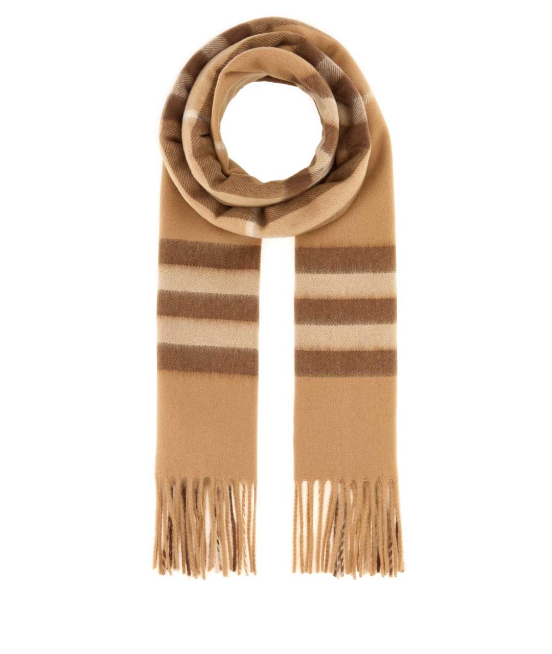 BURBERRY Бежевый кашемировый шарф, фото 1