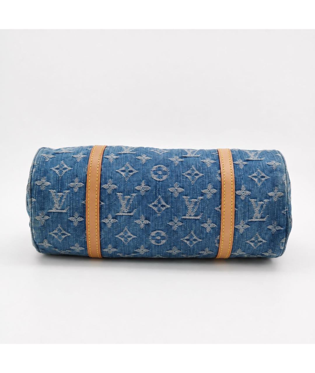 LOUIS VUITTON Темно-синяя деним сумка с короткими ручками, фото 5