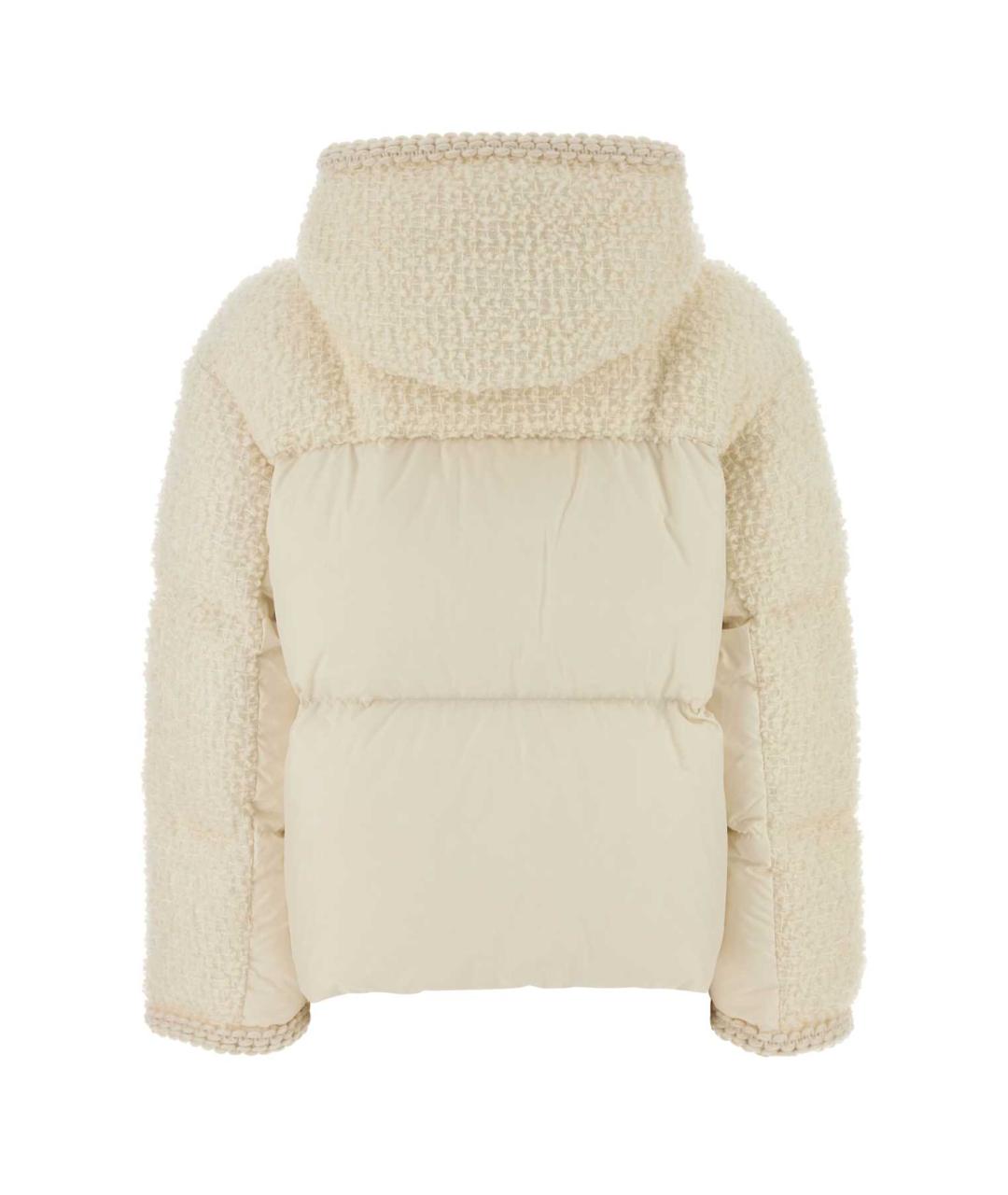 MONCLER Белый полиэстеровый пуховик, фото 2