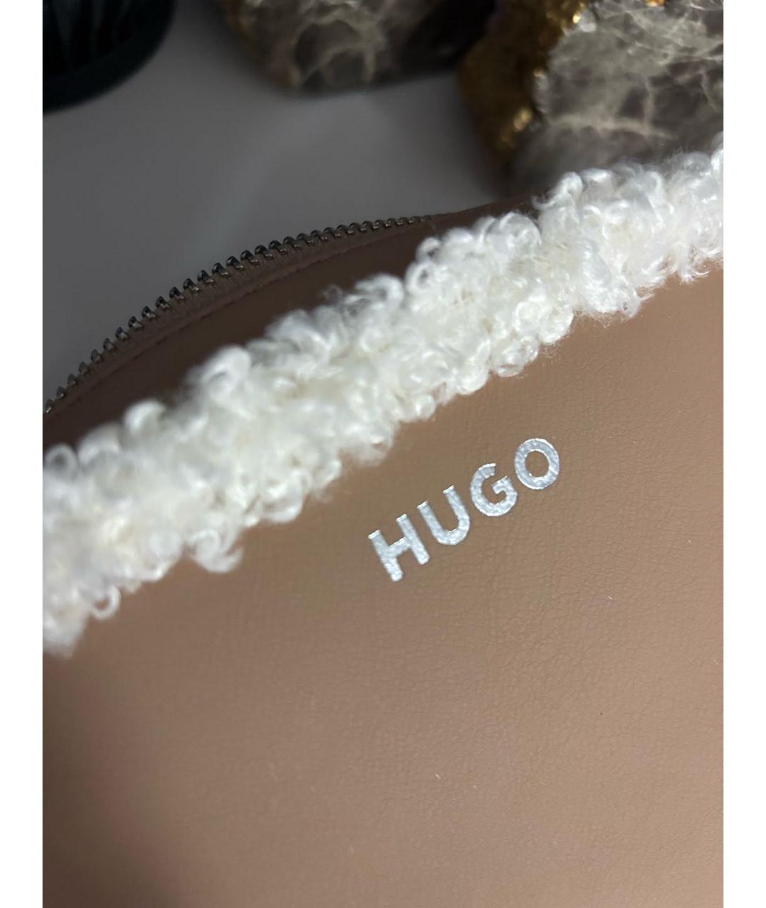 HUGO Бежевая сумка через плечо из искусственной кожи, фото 6