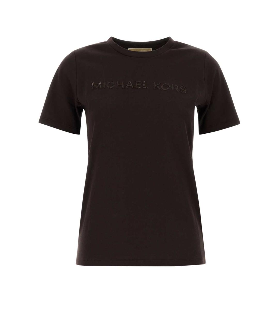 MICHAEL KORS Коричневая хлопковая футболка, фото 1