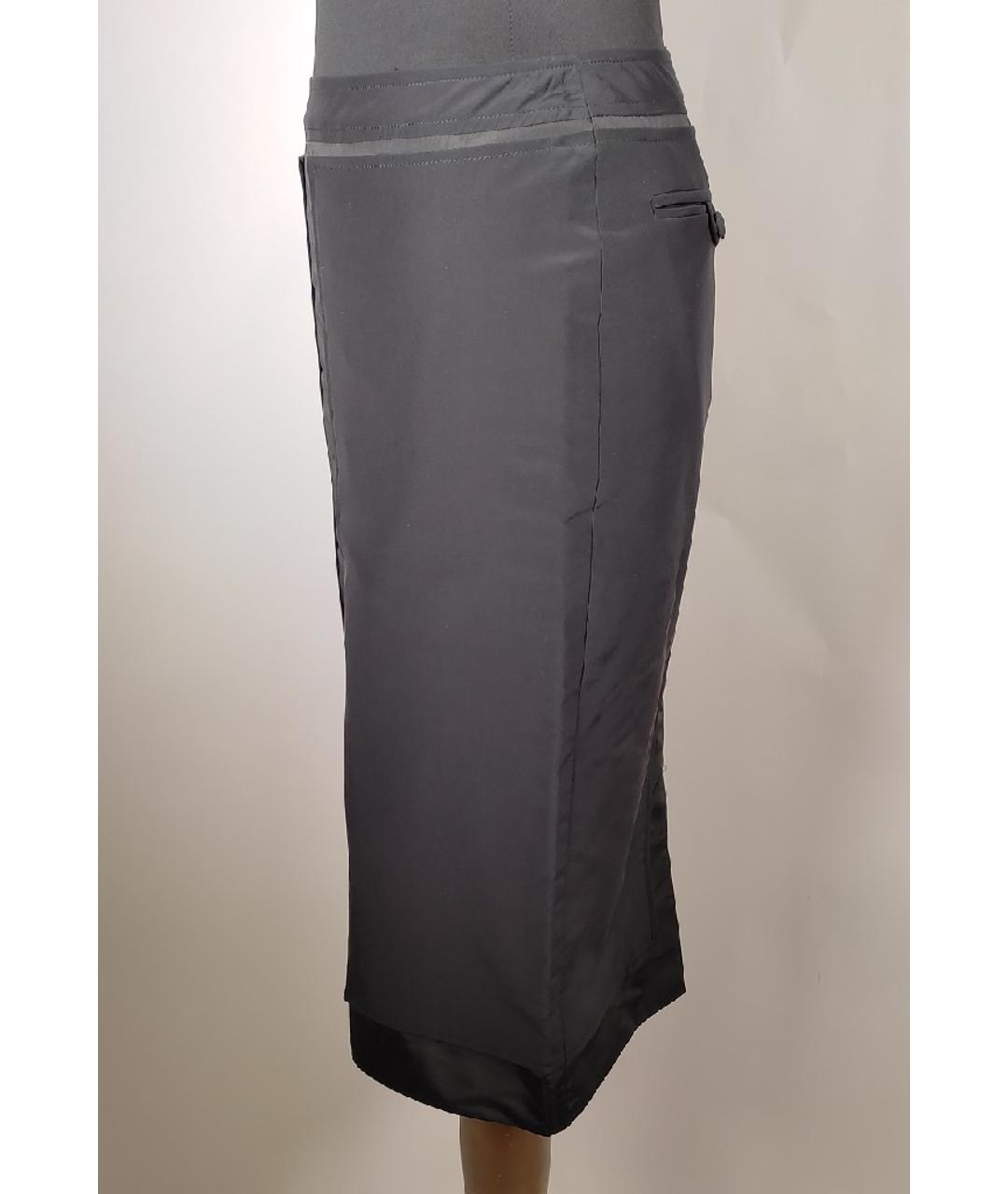 SAINT LAURENT Черная ацетатная юбка миди, фото 2