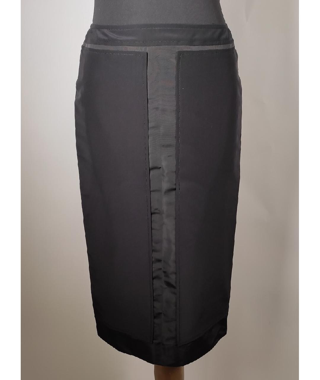 SAINT LAURENT Черная ацетатная юбка миди, фото 7