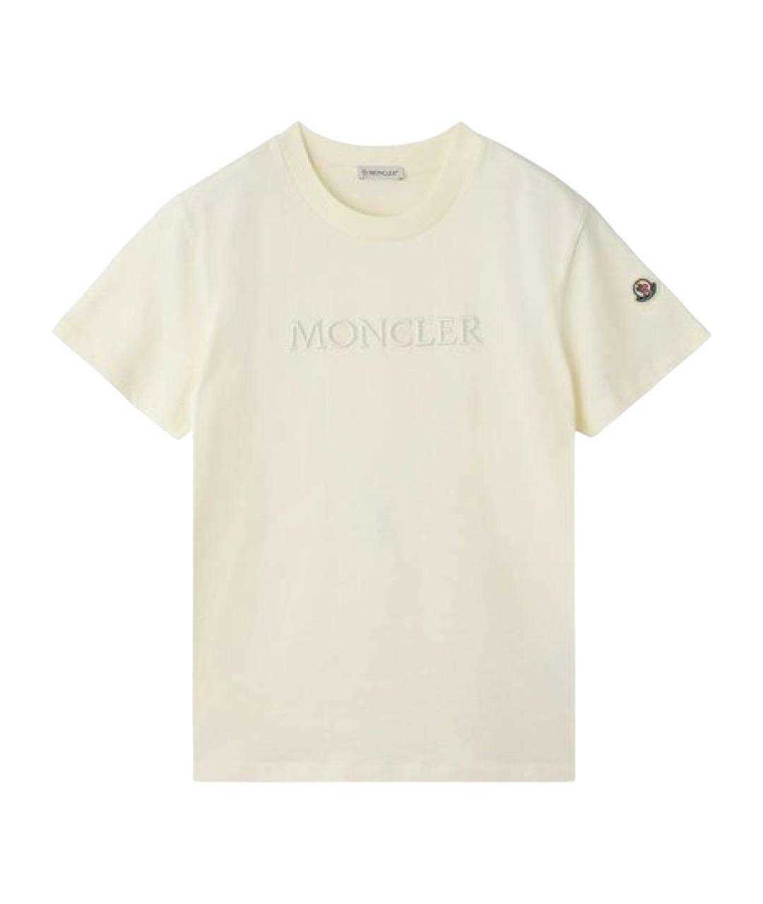 MONCLER Белая хлопковая футболка, фото 1