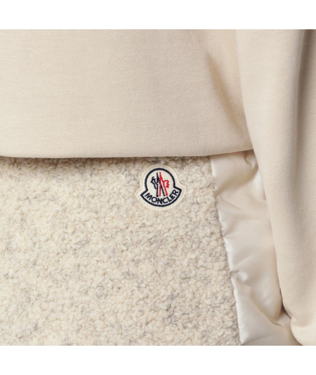 MONCLER Бежевые полиэстеровые прямые брюки, фото 5