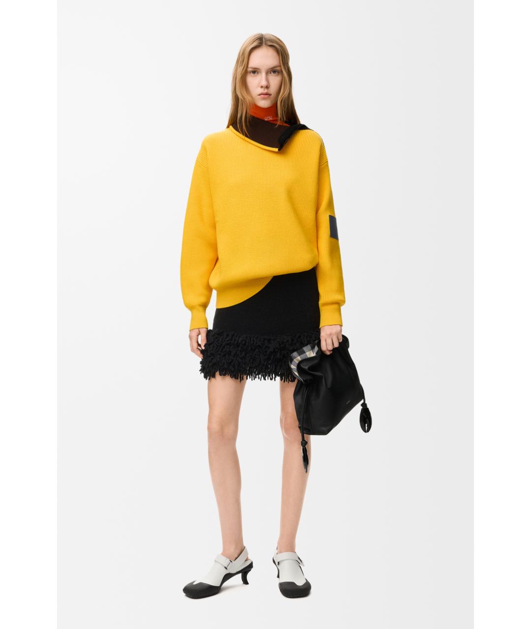 LOEWE Черная шерстяная юбка мини, фото 2