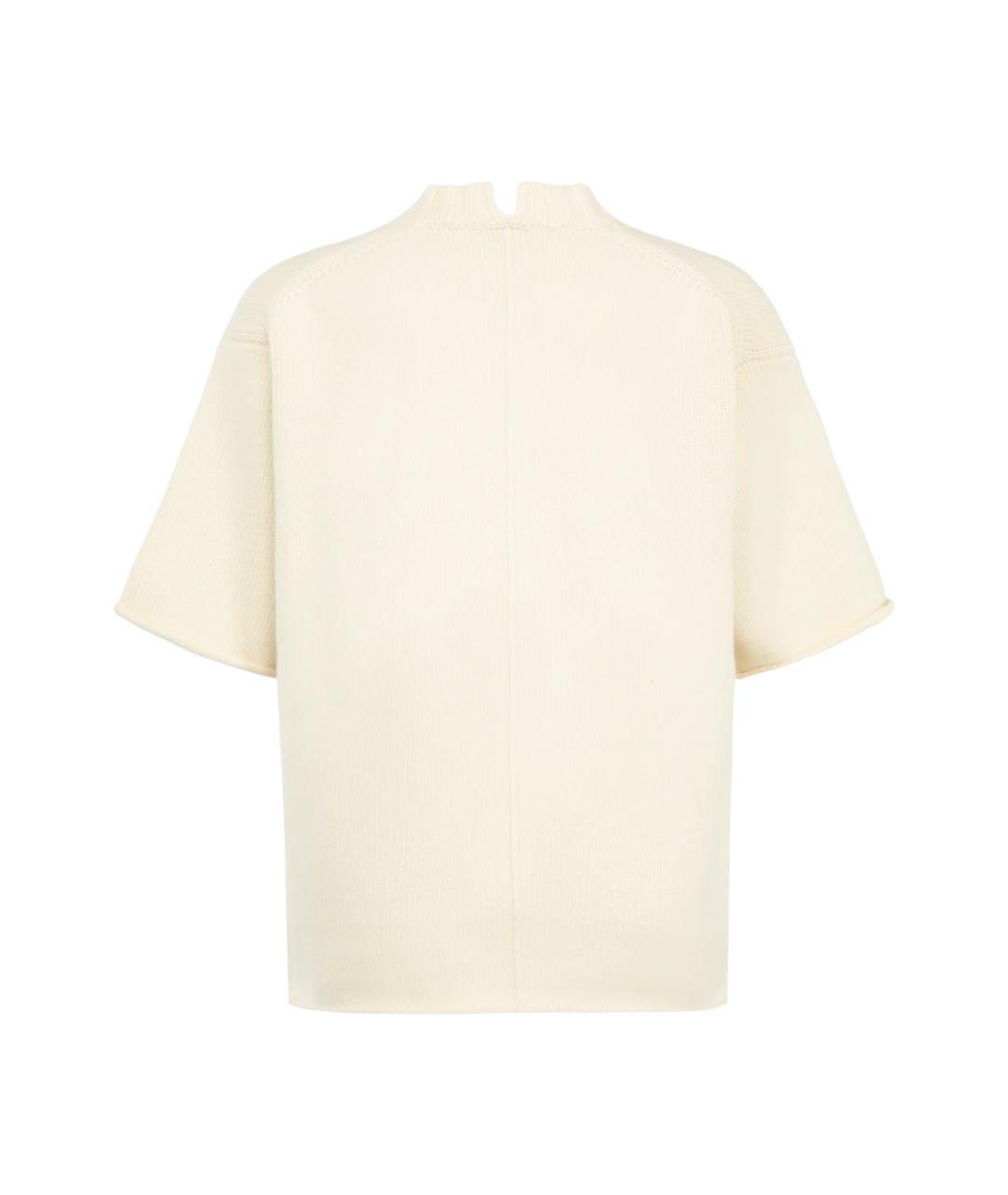 BOTTEGA VENETA Белый шерстяной джемпер / свитер, фото 2