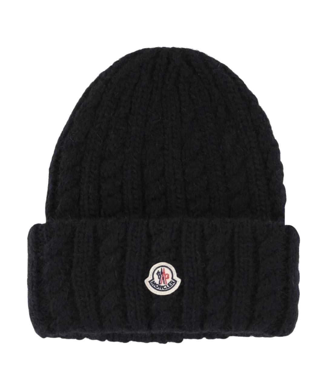 MONCLER Черная шапка, фото 1