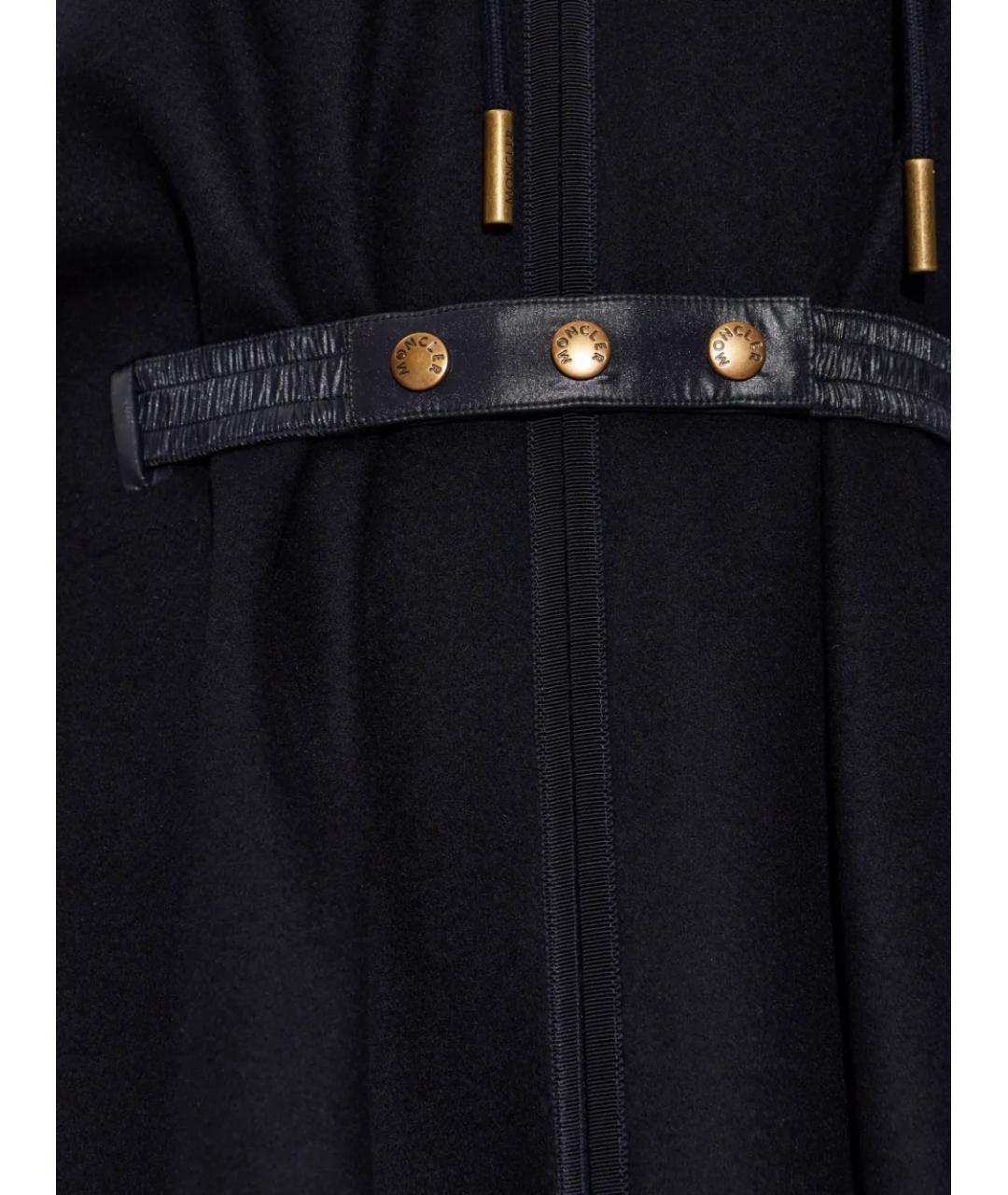 MONCLER Темно-синее шерстяное пальто, фото 5