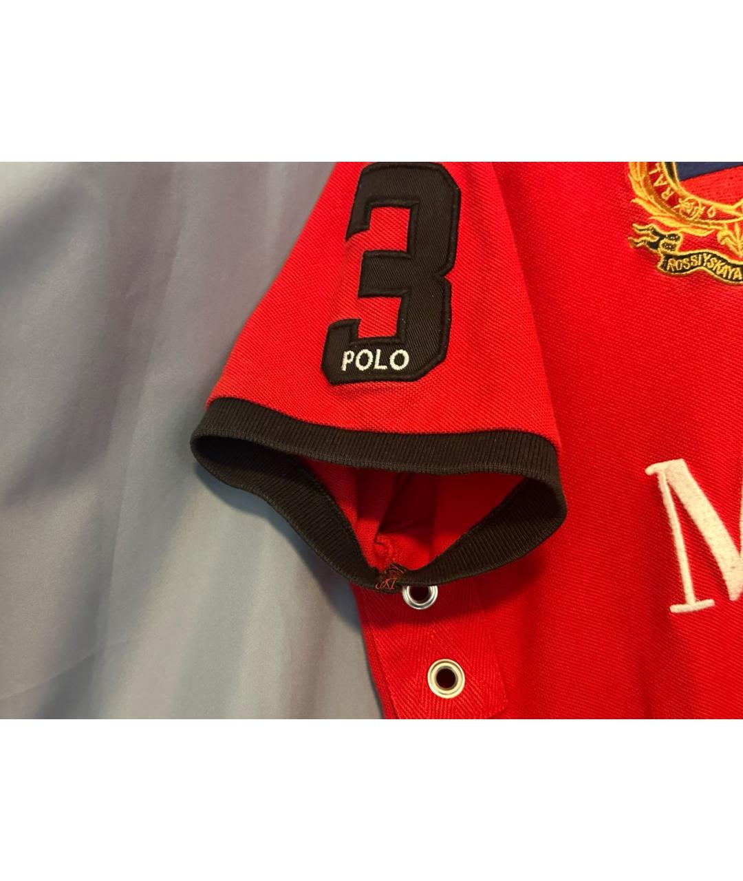 POLO RALPH LAUREN Красное хлопковое поло с коротким рукавом, фото 6