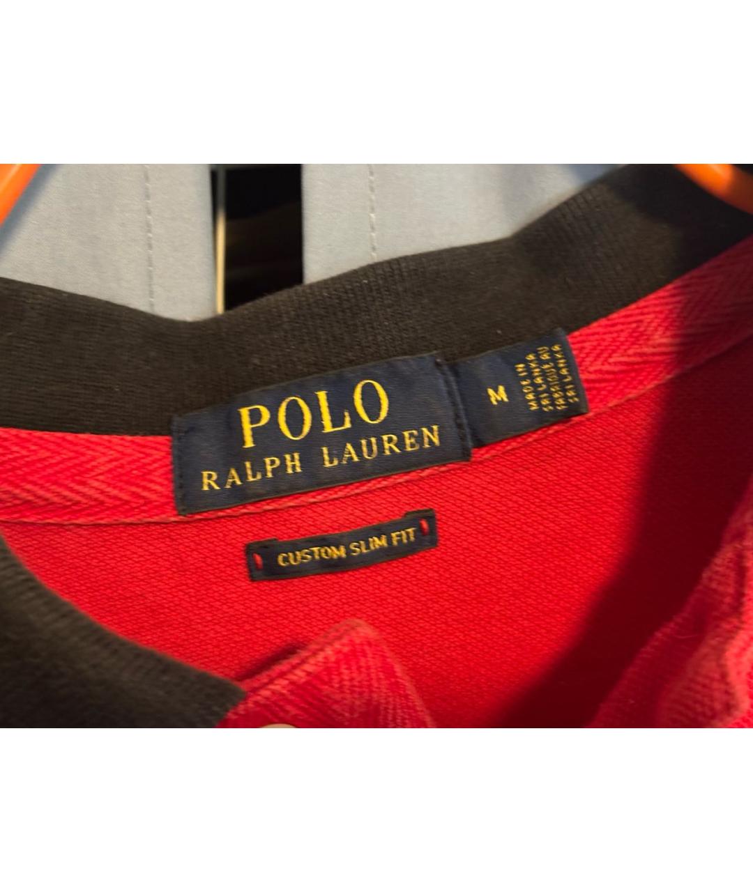 POLO RALPH LAUREN Красное хлопковое поло с коротким рукавом, фото 3