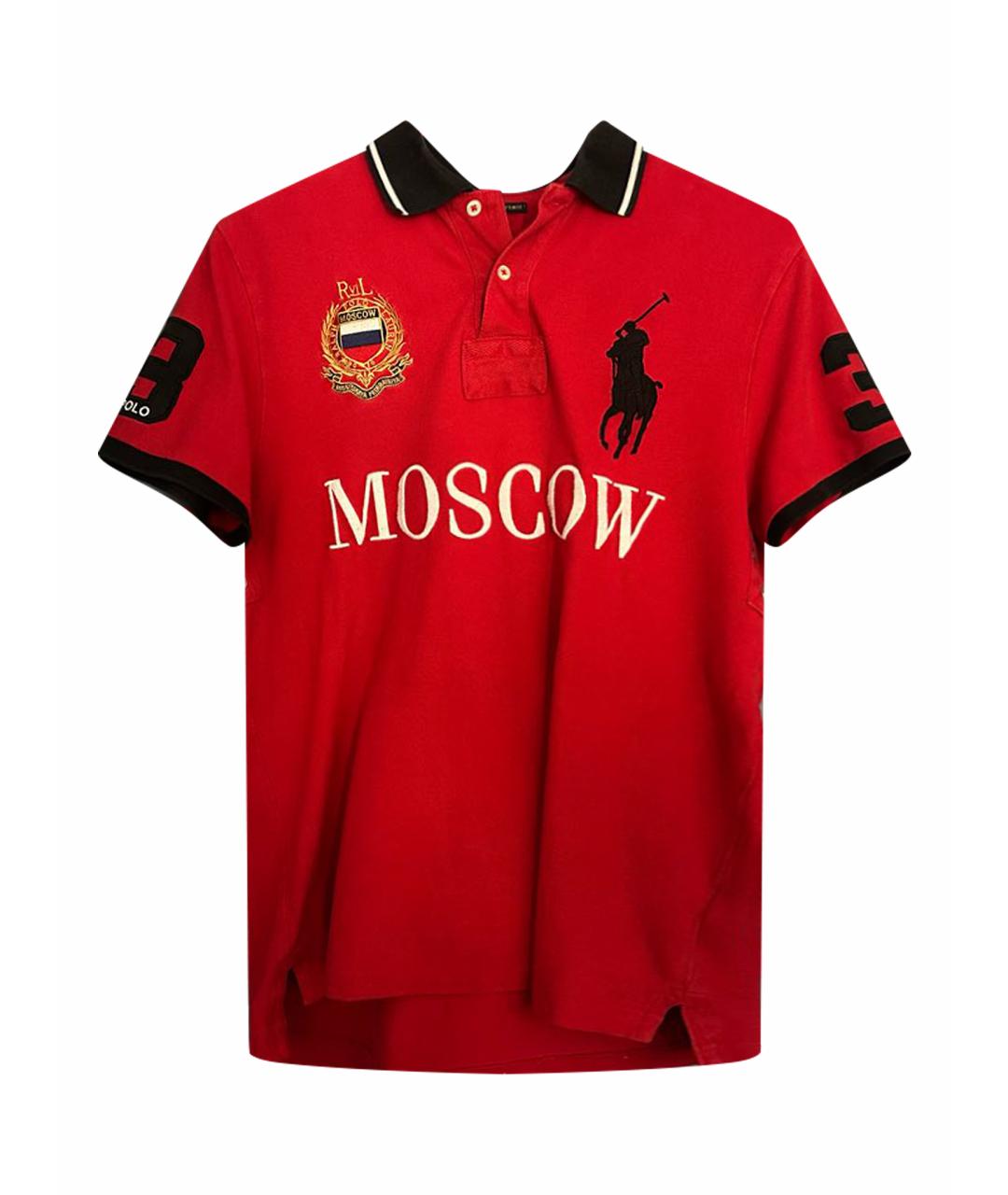 POLO RALPH LAUREN Красное хлопковое поло с коротким рукавом, фото 1