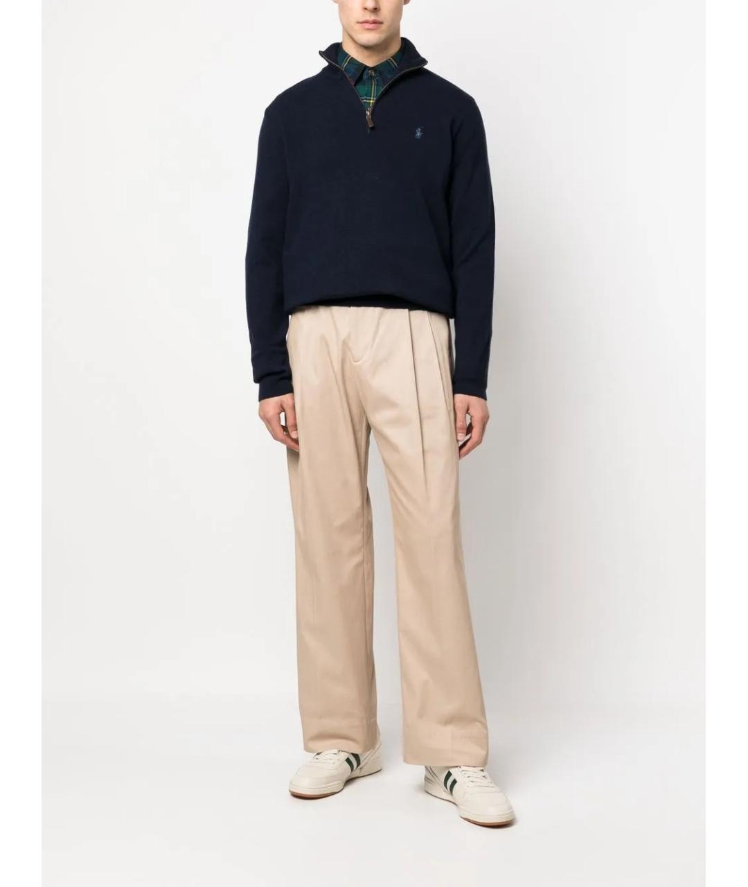 POLO RALPH LAUREN Синий шерстяной джемпер / свитер, фото 2