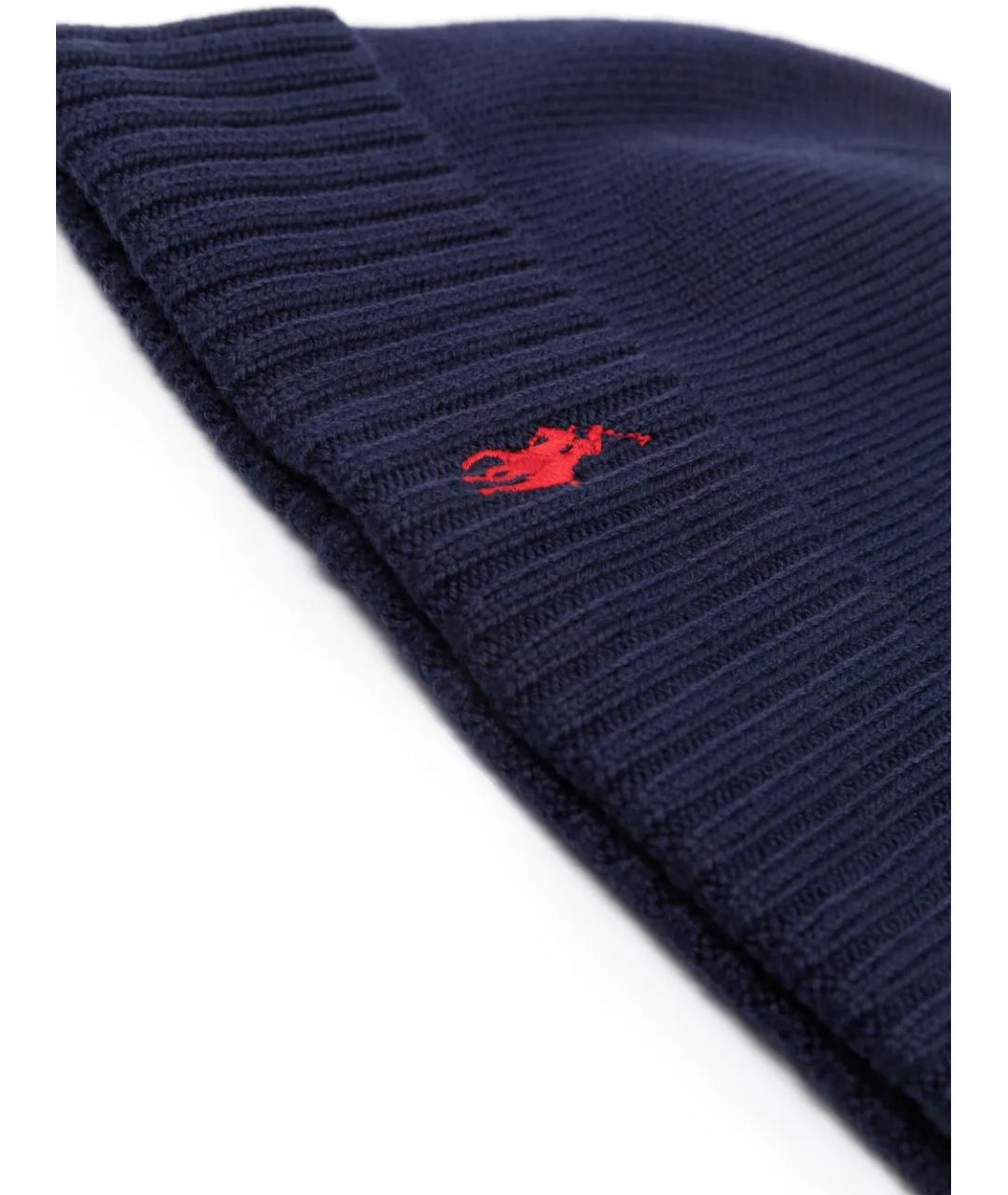 POLO RALPH LAUREN Синяя шерстяная шапка, фото 2