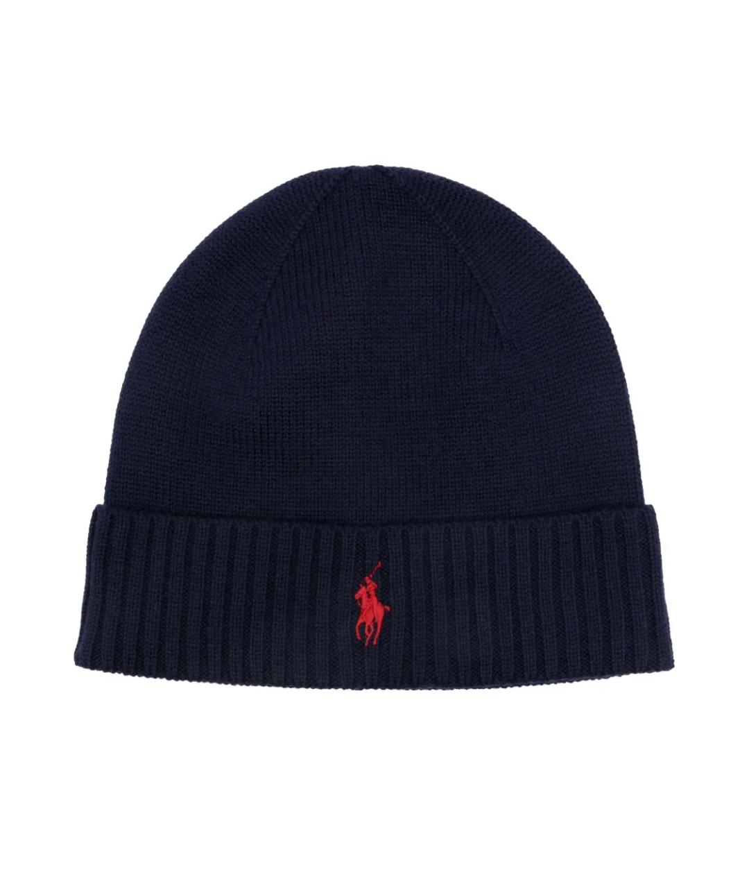 POLO RALPH LAUREN Синяя шерстяная шапка, фото 1